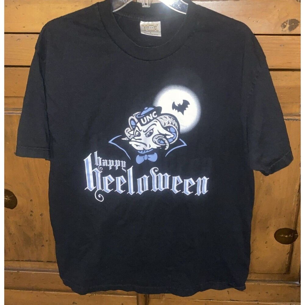 TCX Apparel Happy Heeloween UNC Carolina Tar Heels T-Shirt-Black-LARGE-Halloween